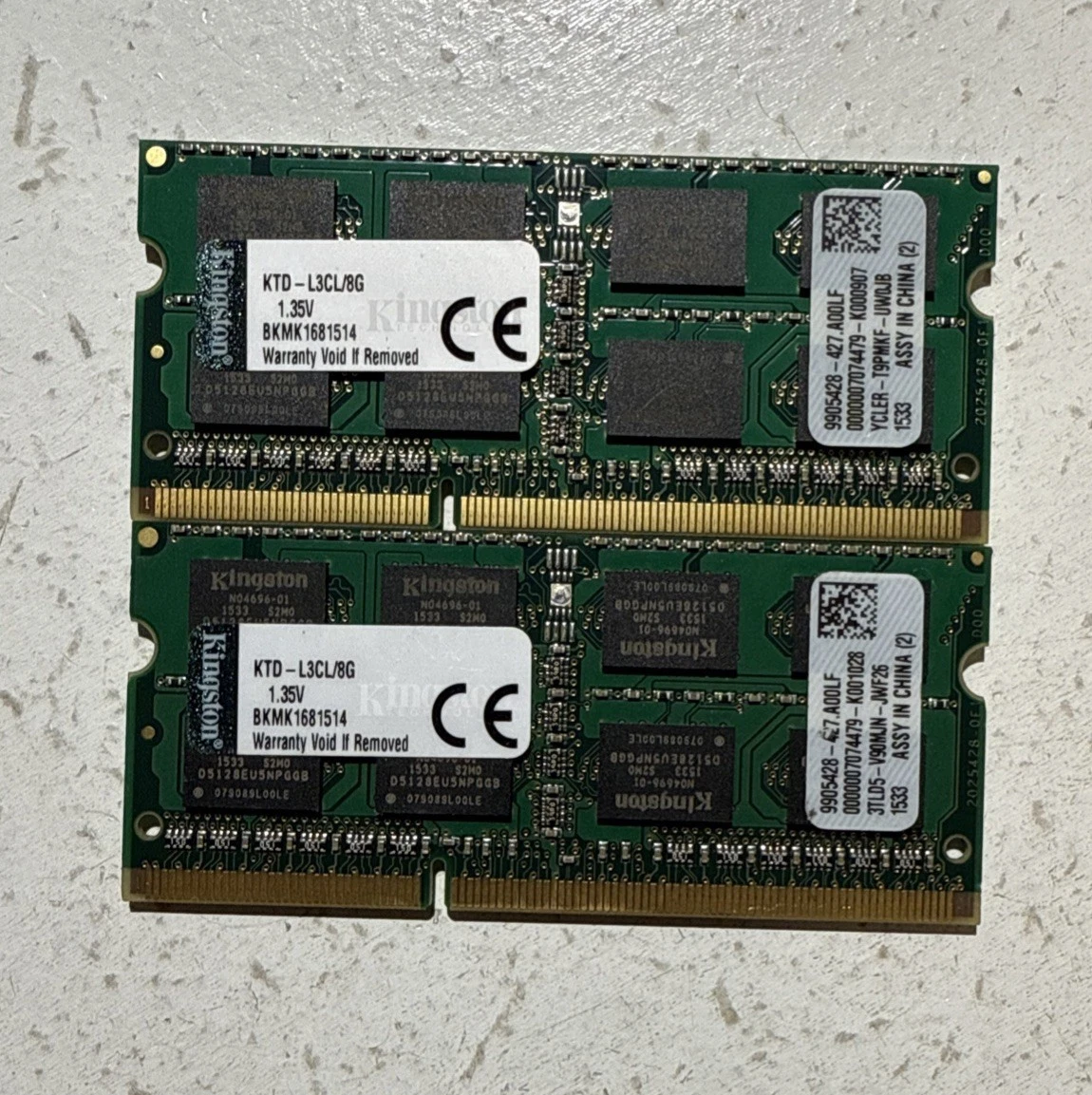 Kingston Memory 8 GB Total Capacity 2 Modules for sale | eBay