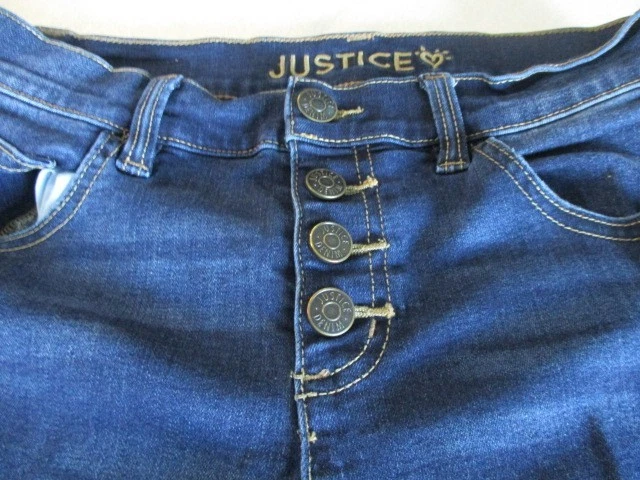 Justice ~ состаренные джинсы ~ размер 16 ~ отличном состоянии б/у ~ изящный! - Изображение 4 из 4