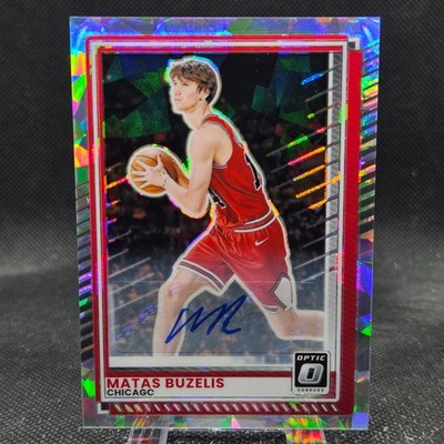 Matas Buzelis 2025-26 Donruss Basketball Optic Auto Cracked Ice /25 Bulls #117