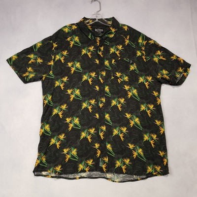 Gas Monkey Garage Button Up Shirt Men's XL Floral Monkey All Over Print Rayon