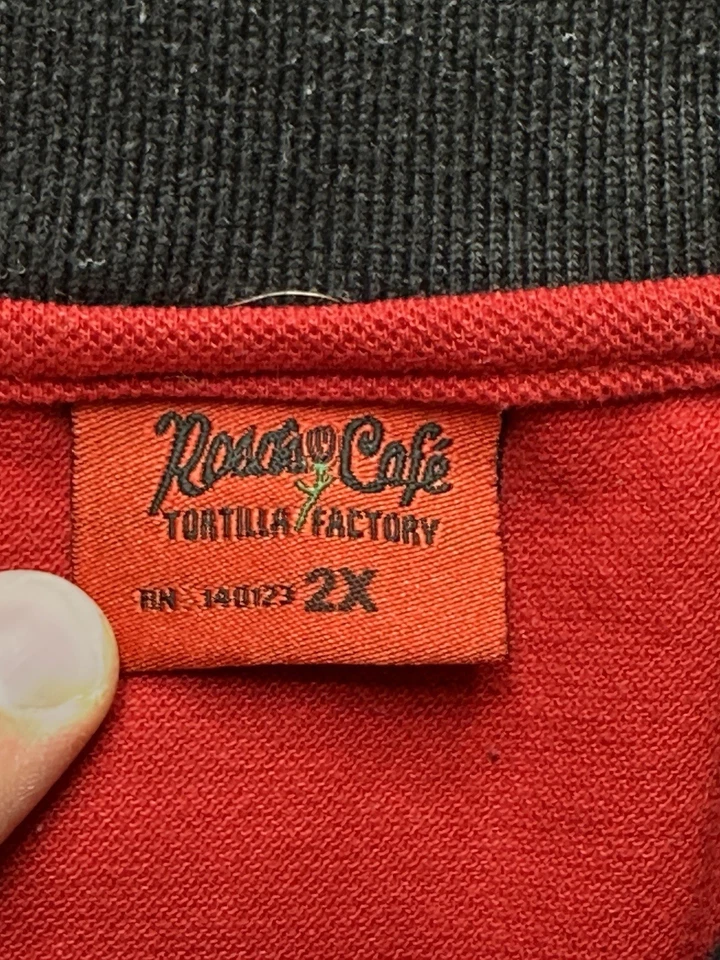 Camisa polo masculina rosa’s Cafe adulto 2XL XXL vermelha uniforme de funcionário roupa de trabalho preppy - Imagem 2 de 4
