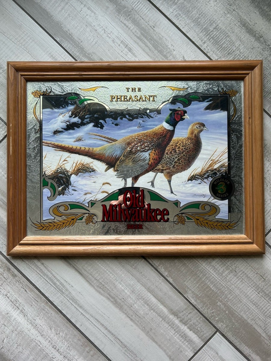Old Milwaukee Wildlife Series Mirrors Set Pheasant, Duck, Wolves