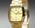 Vintage [N MINT] Seiko Spirit 7N43-5040 Gold Tank Day Date Qz Men's Watch JAPAN