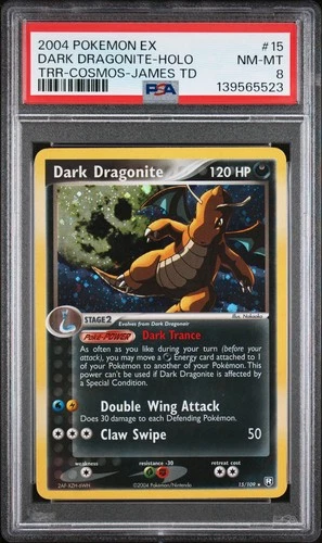 2004 POKEMON EX TEAM ROCKET RETURNS #15 DARK DRAGONITE-HOLO PSA 8 (13 Cert)