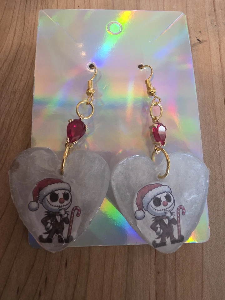 Pendientes Pesadilla antes de Navidad Jack Skellington 2,5" acero inoxidable resina Foto 2 de 3