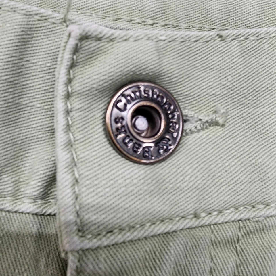 Christopher & Banks 牛仔裤女式 6 绿色中腰直筒弹力牛仔布 — 第 3/4 张图片