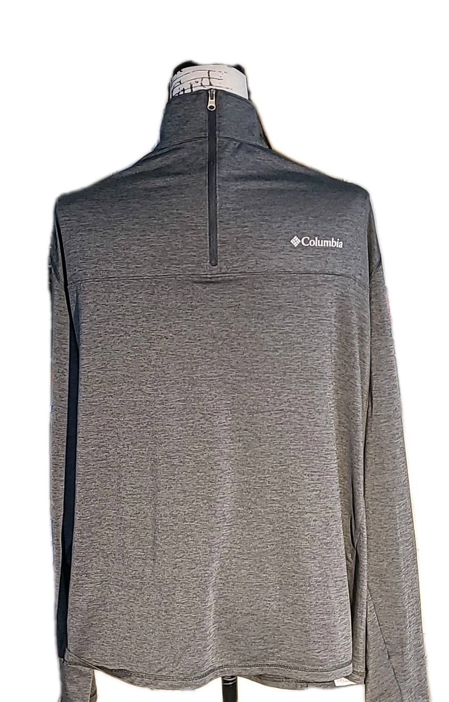 COLUMBIA MOISTURE WICK Size XXL GREY LONG SLEEVE 3/4 ZIP SHIRT PRE-OWNED NICE
