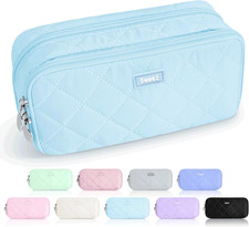 Large Pencil Case Pouch, Extra Big Pencil Bag with 8 Compartments, Pen Bag Wide