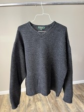 Vintage 90 s J. Crew Oarsman 100 Wool Sweater Fisherman Charcoal Grey Men s M