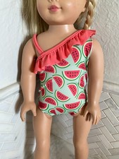 Traje de baño con estampado de sandía ropa para muñeca American Girl de 18" y muñeca de tamaño similar