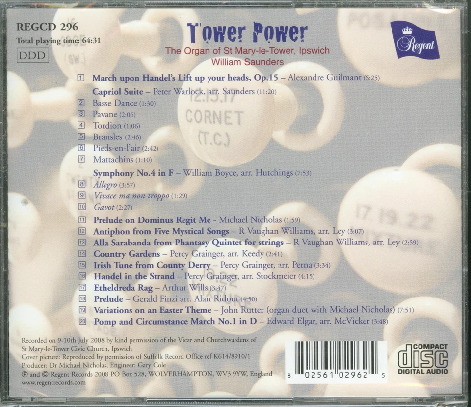 WILLIAM SAUNDERS - Tower Power CD (2008) [STILL SEALED] Ipswich - Image 2 of 2