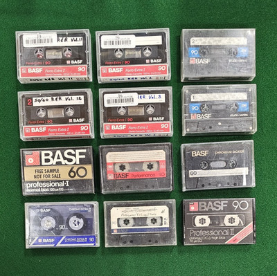 BASF Audio Cassettes Type I Type II High Bias Lot of 12 Used