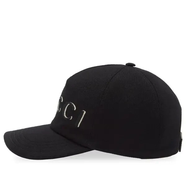 GUCCI ブラックウールキャップ NWT Gucci Black Logo Wool Baseball Cap Hat Size M Retail $675 | eBay