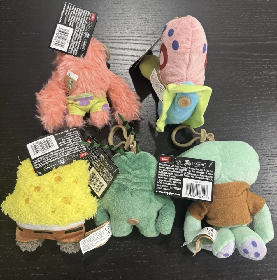 Bob Esponja Fuggler Mochila Clip Lote (5) Patrick Calamardo Gary Plancton Foto 2 de 4