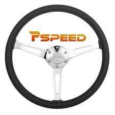 15 380mm Car Truck Microfiber Leather Steering Wheel W Chrome Spoke 6-bolt