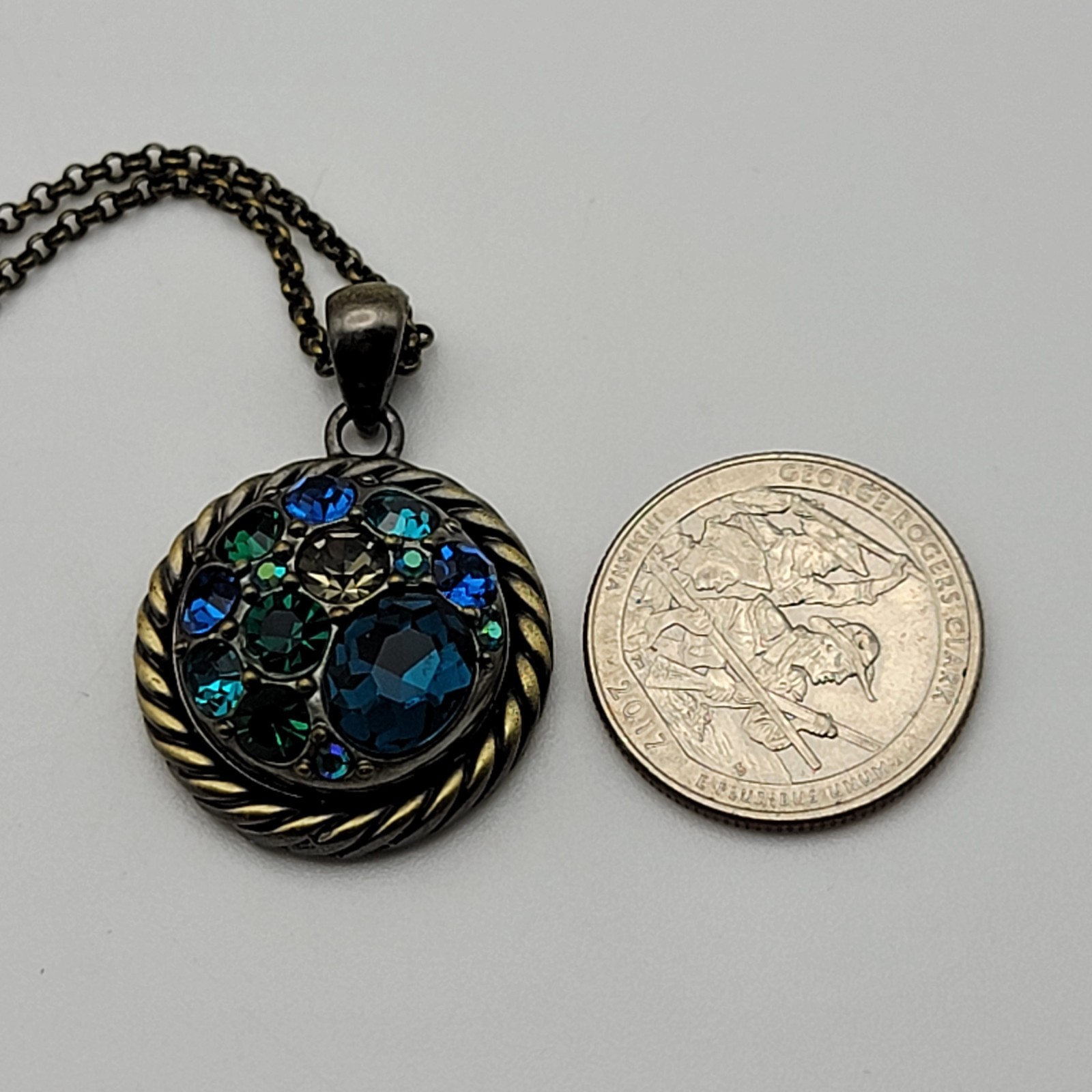 Ginger Snaps Multicolor Crystal Circle Pendant Ne… - image 8