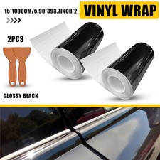 Gloss Black Car Wrap Vinyl Tape 150mm x 10m For Window Chrome Delete Trim Style