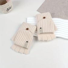Warme Damen Winter F&auml;ustlinge Pl&uuml;sch Fingerlose Handschuhe Mode Outdoor