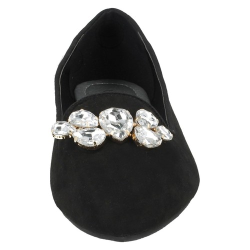 Mujer F8R0329 Cuentas / con Negro sin Cordones Informal Zapatos Bailarinas - Imagen 6 de 9
