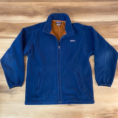 Patagonia Synchilla Jacket Mens Medium Blue Windproof Fleece Full