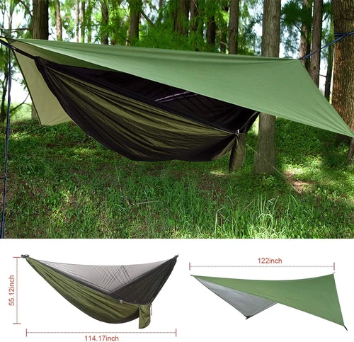 Portable Double 2 Person Camping Hammock Tent with Mosquito Net / Rain Fly Tarp - Picture 23 of 34