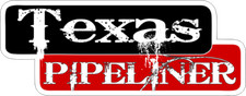 Texas Pipeliner 9x3 White Outline Rectangle Bumper Sticker Car Decal
