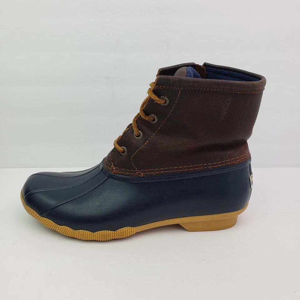 Botas de pato Sperry Top Sider de agua salada para mujer talla 8,5 azul marino marrón Foto 3 de 4
