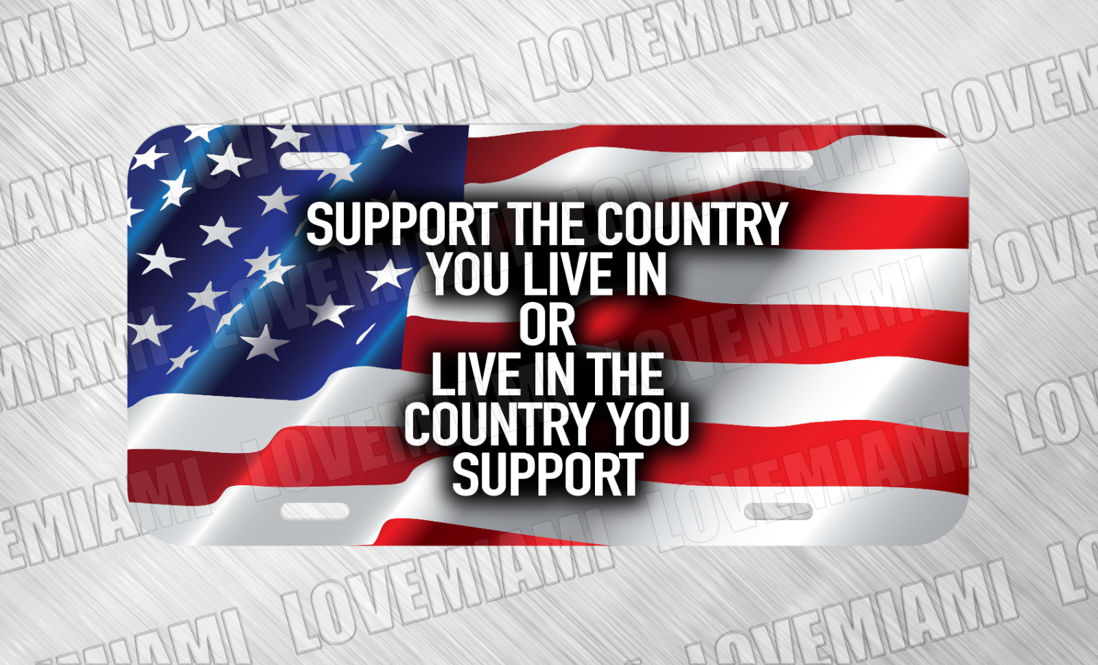 Support Your Country USA US American Flag License Plate Auto Car Tag FREE SHIP