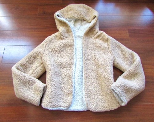 ZAFUL ~ Size S ~ Blush & Vanilla Cream REVERSIBLE Faux Sherpa Fur Hooded Jacket
