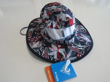 Columbia PFG Mens Super Backcast Booney Red White Navy Hat S/M Nwt
