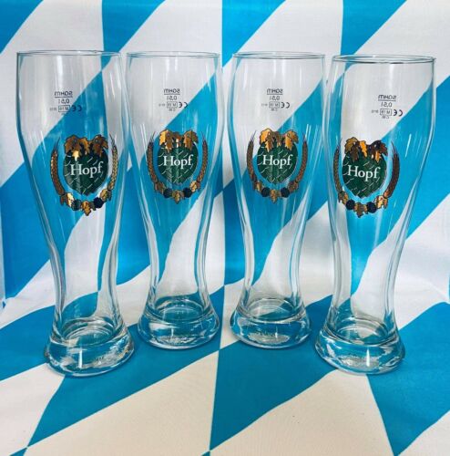 4x Hopf Weizen Weißbier Glas Weizenglas Miesbach Beer Bavaria 0,5l neu - Bild 1 von 3