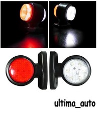 2X LED Seitenumrissmarker 24V Rot/Weiß Licht Anhänger Lkw Chassis Bus