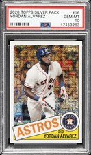 2020 TOPPS SILVER PACK 1985 CHROME PROMO #16 YORDAN ALVAREZ PSA 10