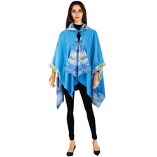 Galleria Monet Waterlilies Women's Reversible Rain Cape Raincoat
