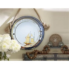 21 Silver Round Aluminum Framed Accent Mirror