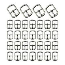 25PCS Silver Color Metal Single Pin Shoe Buckle 10mm I.D. Square Buckle with ...