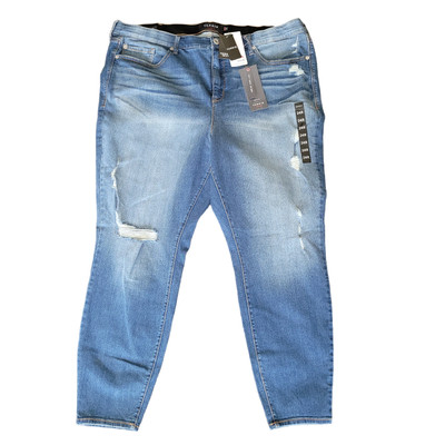 Torrid Sky High Skinny Premium Stretch Medium Wash Women's Size 24 Distressed