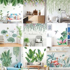 Tropical Leaves Green Plant Wall Stickers PVC Decal Nursery Art Mural Home Decor