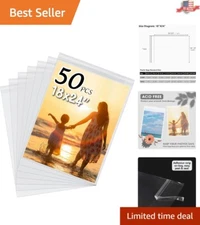Heavy-Duty Acid-Free Crystal Clear Sleeves Storage Bags - 18x24 50 Pack