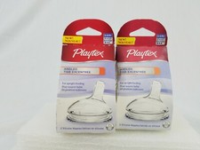 4 TOTAL PLAYTEX 3-6M FAST FLOW ANGLED SILICONE NIPPLES  New