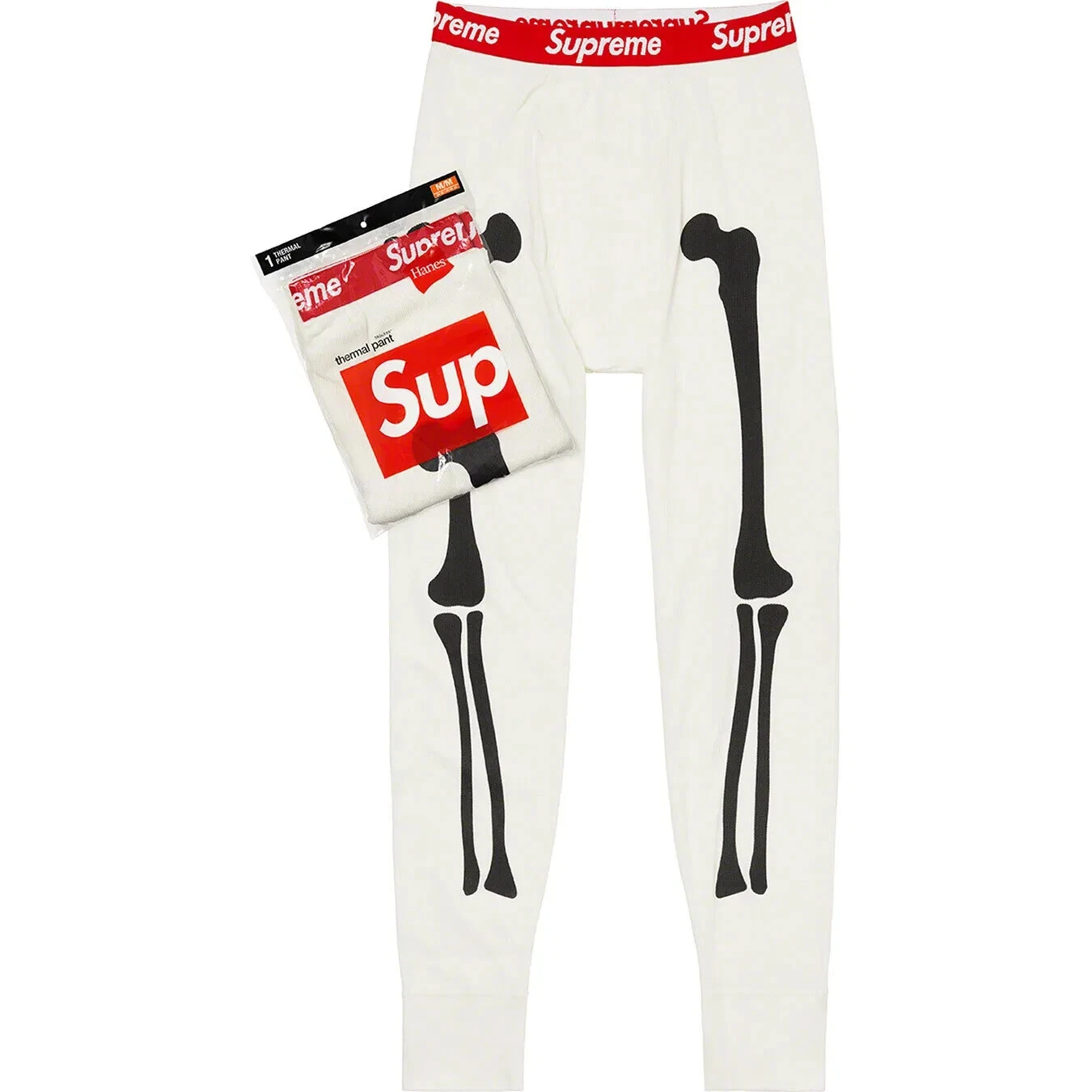 Pantalon thermique os SUPREME X HANES (paquet de 1) taille L blanc naturel FW24 squelette