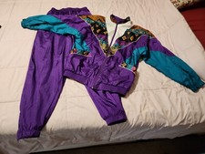 Bold Spirit Women's Vintage Track Suit 1990's Pants Jacket Purple Size Medium