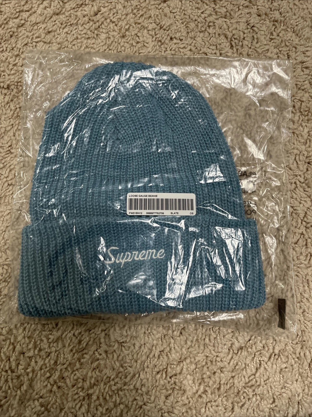 BONNET neuf SUPREME LOOSE GAUGE ardoise FW21 LIVRAISON GRATUITE