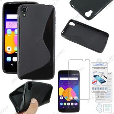 Housse Coque S-line Gel Noir Alcatel Onetouch Idol 3 5.5" +Film Verre Trempé