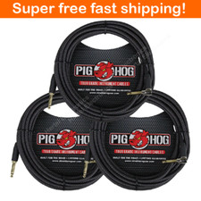 3 Pack Pig Hog PCH20BKR Black Woven    TO    Right Angle Instrument Cable, 20ft
