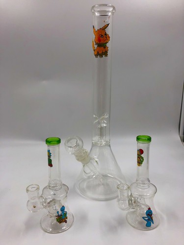 14 INCH WATER PIPE WITH PERK ASSORTED DESIGN (DOWNSTEM & BOWL INCLUDED) - Picture 2 of 2