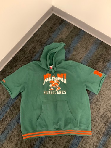 NEW MITCHELL AND NESS SHORT SLEEVE HOODIE MIAMI HURRICANE 2XL