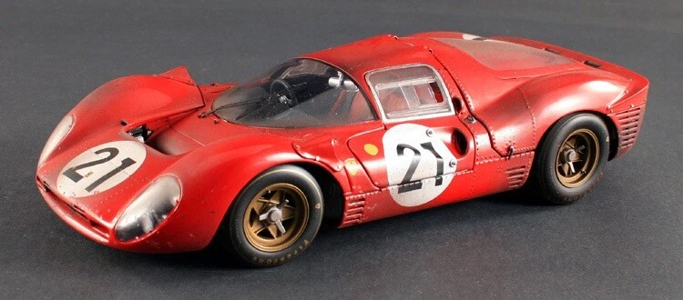 Ferrari RACE FINISHED 1966 Lemans 1 18 Custom Built Metal Model Car Carousel Red - Image 2 of 4