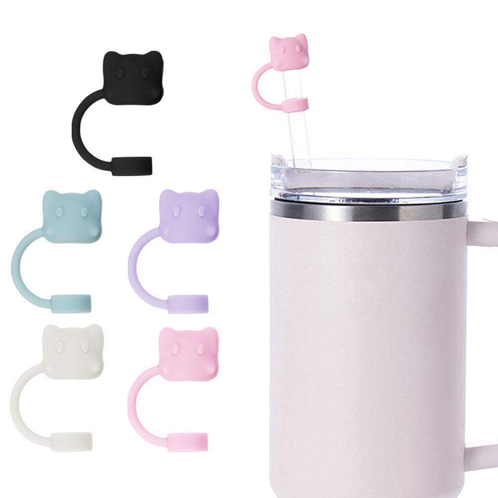 Straws Cover for stanley Cup 40Oz - Reusable Silicone Cat Straw To T7N7