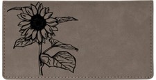 Joyous Sunflower Laser Engraved Leatherette Checkbook Cover